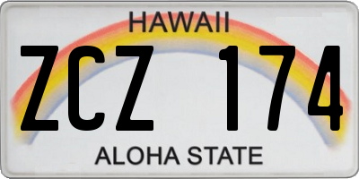 HI license plate ZCZ174