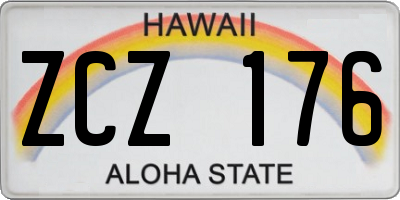 HI license plate ZCZ176