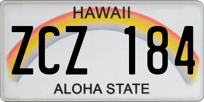 HI license plate ZCZ184