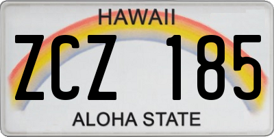 HI license plate ZCZ185