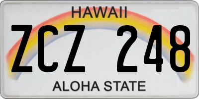 HI license plate ZCZ248