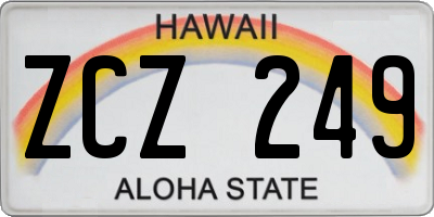 HI license plate ZCZ249