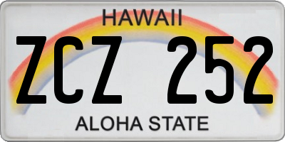 HI license plate ZCZ252