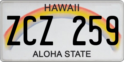 HI license plate ZCZ259