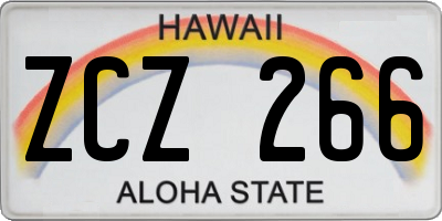 HI license plate ZCZ266