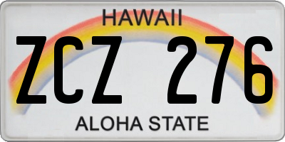 HI license plate ZCZ276