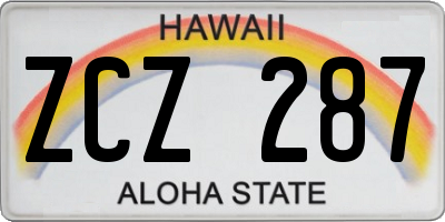 HI license plate ZCZ287
