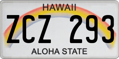 HI license plate ZCZ293