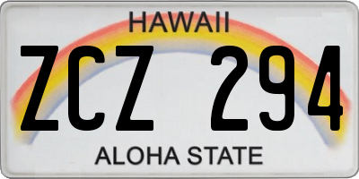HI license plate ZCZ294