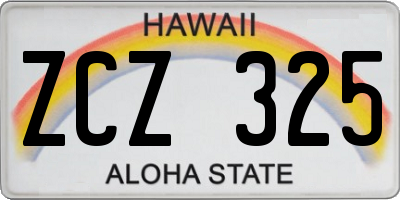 HI license plate ZCZ325