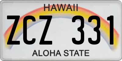 HI license plate ZCZ331
