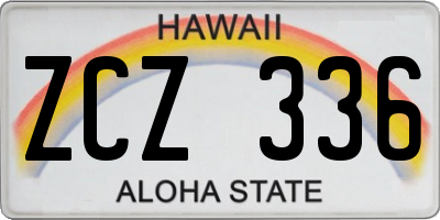 HI license plate ZCZ336