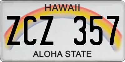 HI license plate ZCZ357