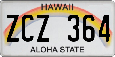 HI license plate ZCZ364
