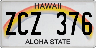 HI license plate ZCZ376