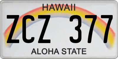 HI license plate ZCZ377