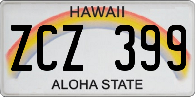 HI license plate ZCZ399