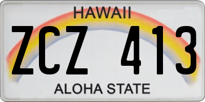 HI license plate ZCZ413