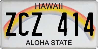 HI license plate ZCZ414
