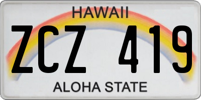 HI license plate ZCZ419