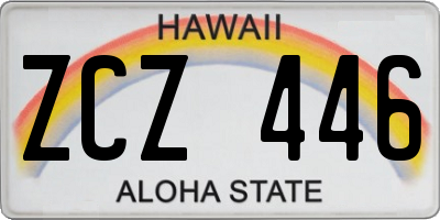 HI license plate ZCZ446
