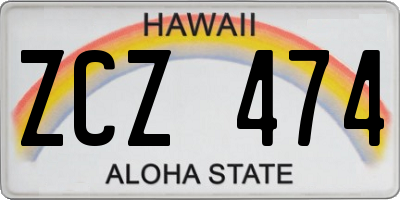 HI license plate ZCZ474