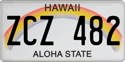 HI license plate ZCZ482