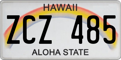 HI license plate ZCZ485