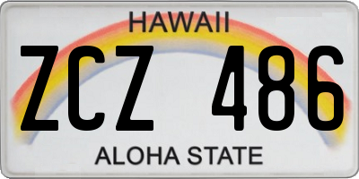 HI license plate ZCZ486