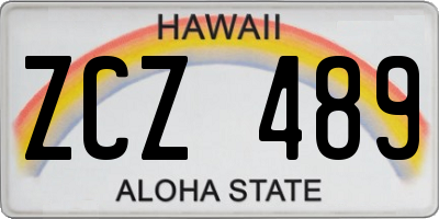 HI license plate ZCZ489