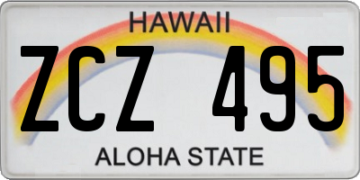 HI license plate ZCZ495