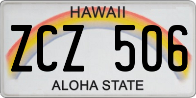 HI license plate ZCZ506