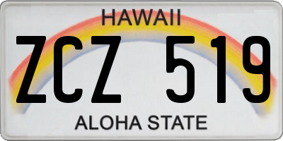 HI license plate ZCZ519