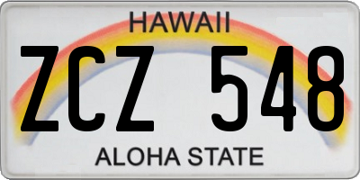HI license plate ZCZ548