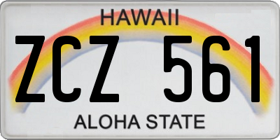 HI license plate ZCZ561