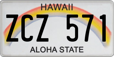 HI license plate ZCZ571