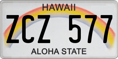 HI license plate ZCZ577