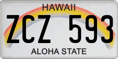 HI license plate ZCZ593
