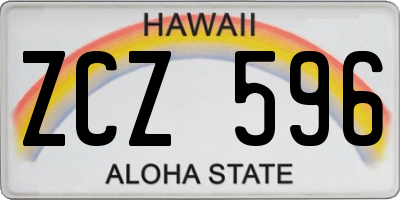 HI license plate ZCZ596