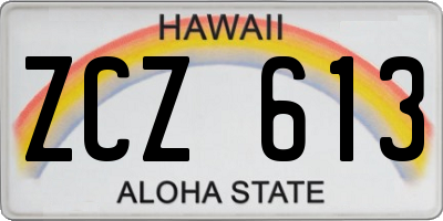 HI license plate ZCZ613