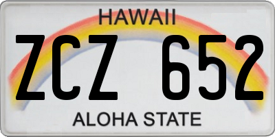 HI license plate ZCZ652