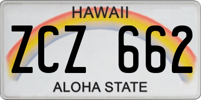 HI license plate ZCZ662