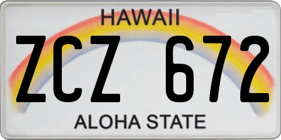 HI license plate ZCZ672