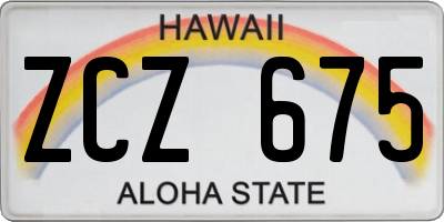 HI license plate ZCZ675