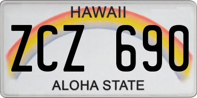 HI license plate ZCZ690
