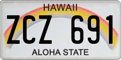 HI license plate ZCZ691