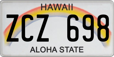 HI license plate ZCZ698