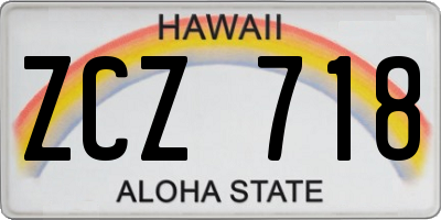 HI license plate ZCZ718