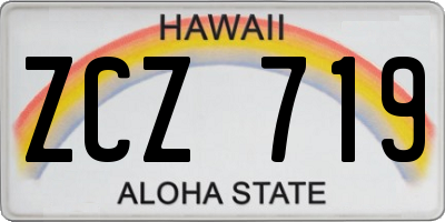 HI license plate ZCZ719