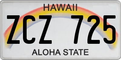 HI license plate ZCZ725